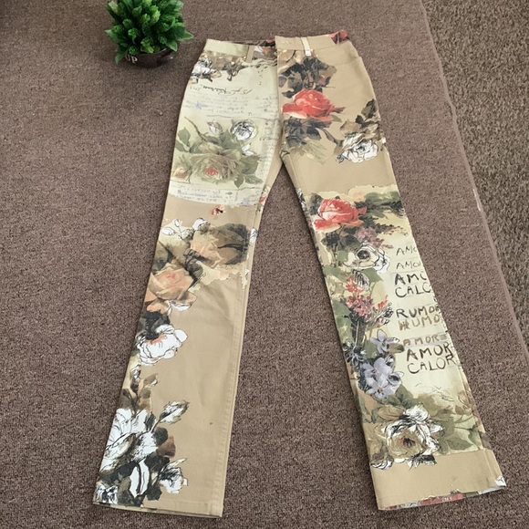 Roberto Cavalli Floral and letters Vintage Straight pants made in Italy - Picture 3 of 16